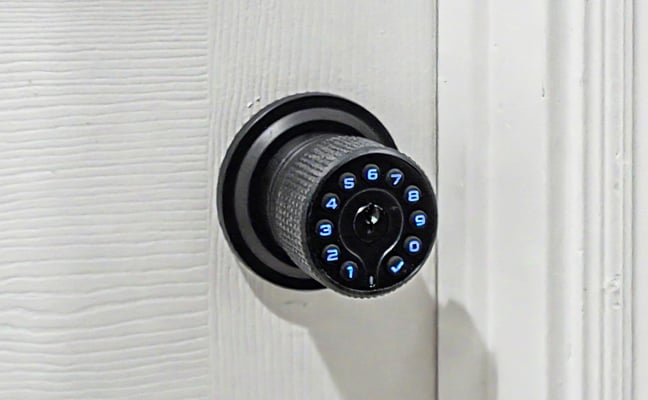 Black mechanical keypad bedroom door lock